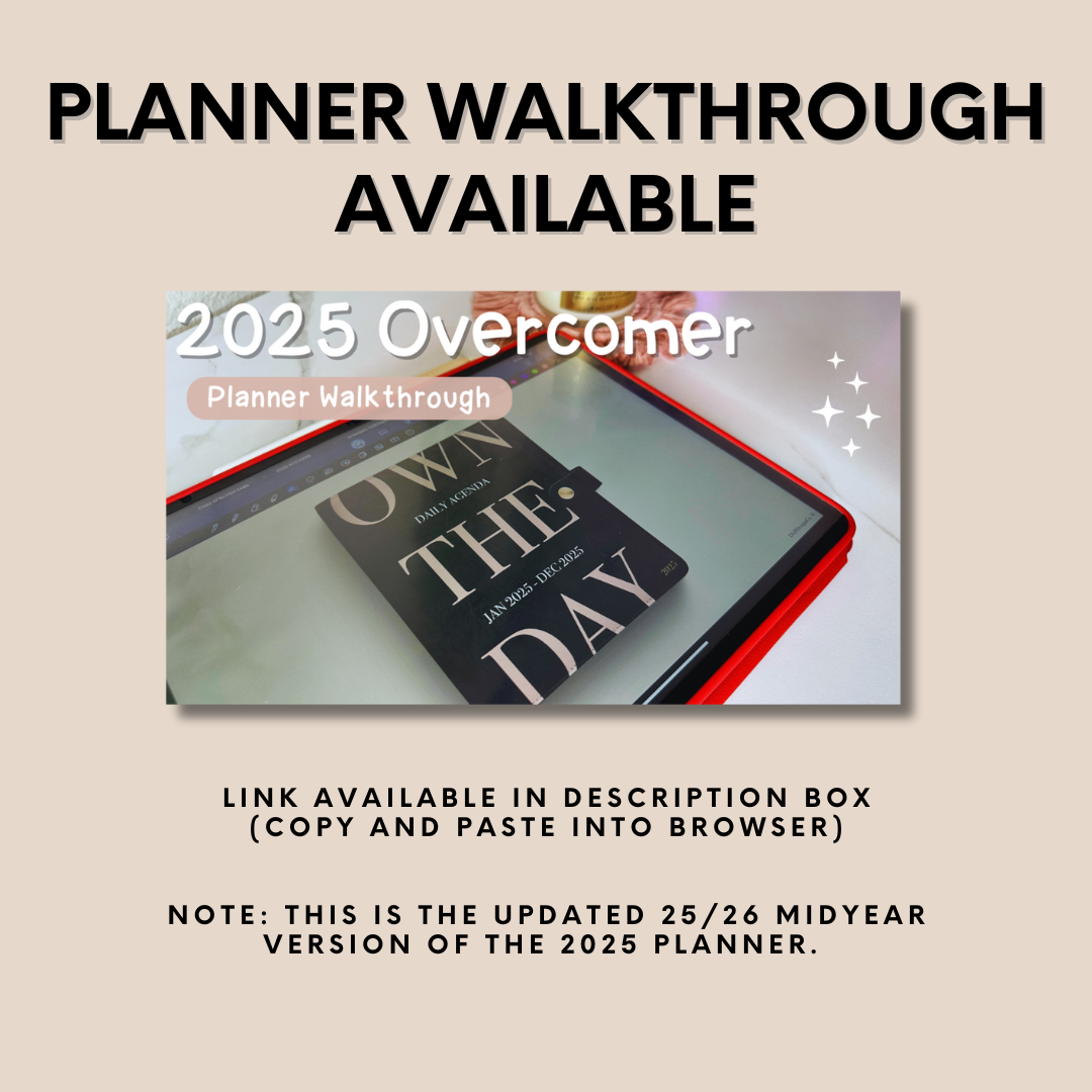 2025-2026 Midyear Overcomer Portrait Planner - Classic & Box Layout included