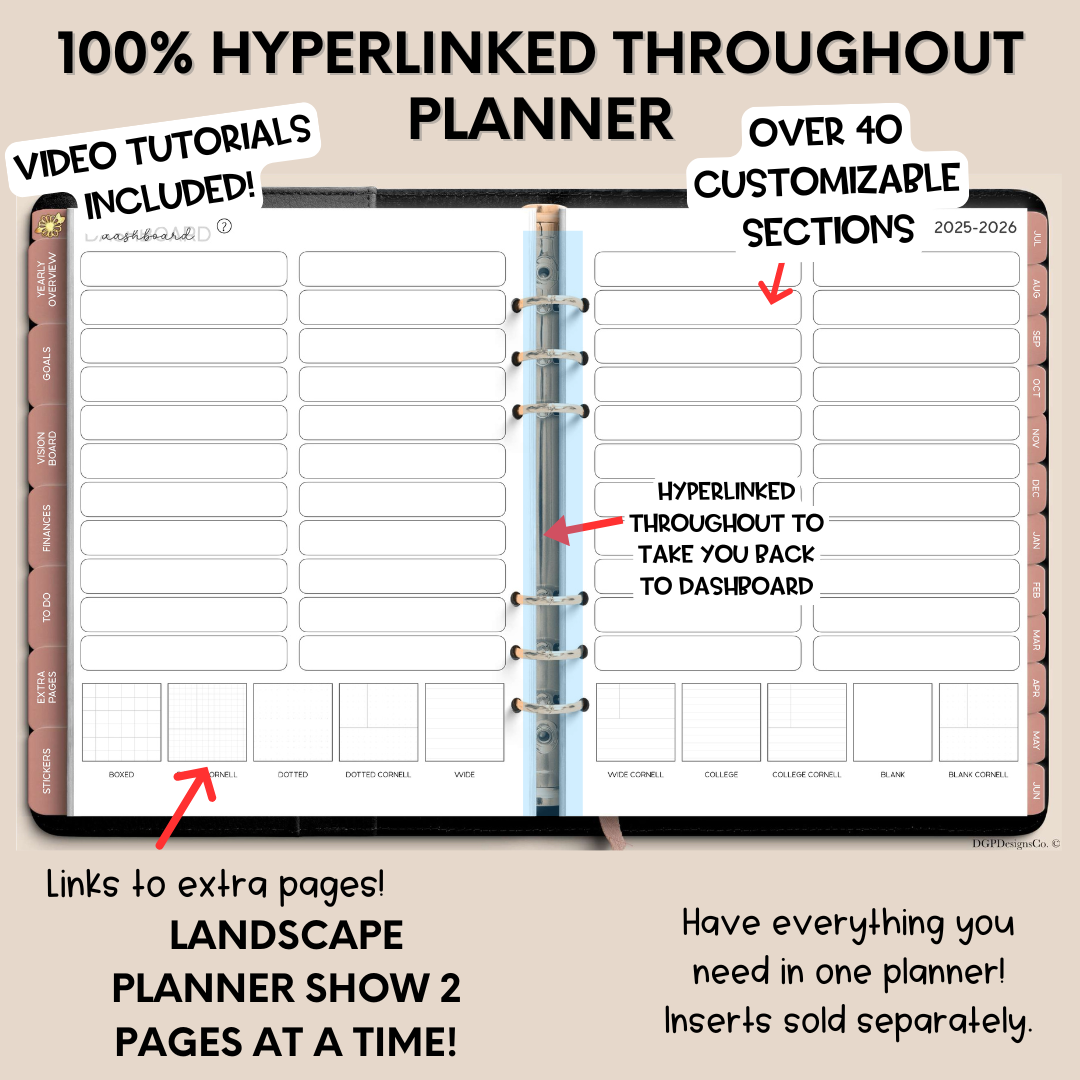 2025-2026 Midyear Overcomer Landscape Digital Planner - Box & Classic Layout Included