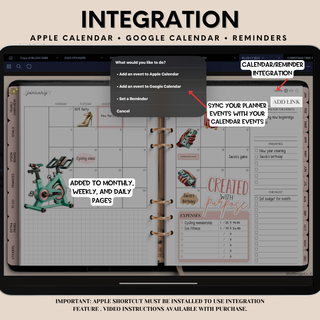 2025-2026 Midyear Overcomer Landscape Digital Planner - Box & Classic Layout Included