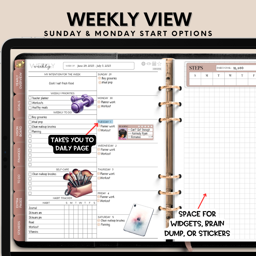 2025-2026 Midyear Overcomer Landscape Digital Planner - Box & Classic Layout Included