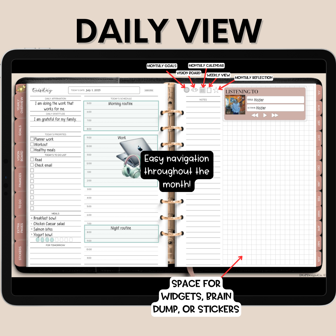 2025-2026 Midyear Overcomer Landscape Digital Planner - Box & Classic Layout Included