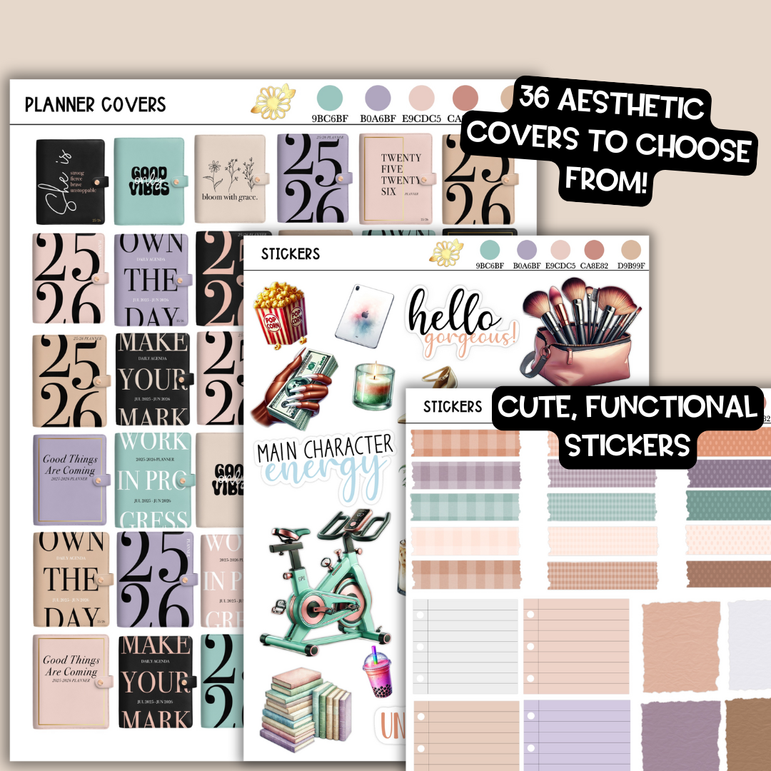2025-2026 Midyear Overcomer Landscape Digital Planner - Box & Classic Layout Included
