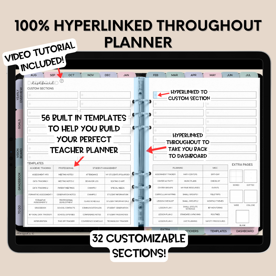 The Intentional Teacher Digital Planner-Landscape Orientation