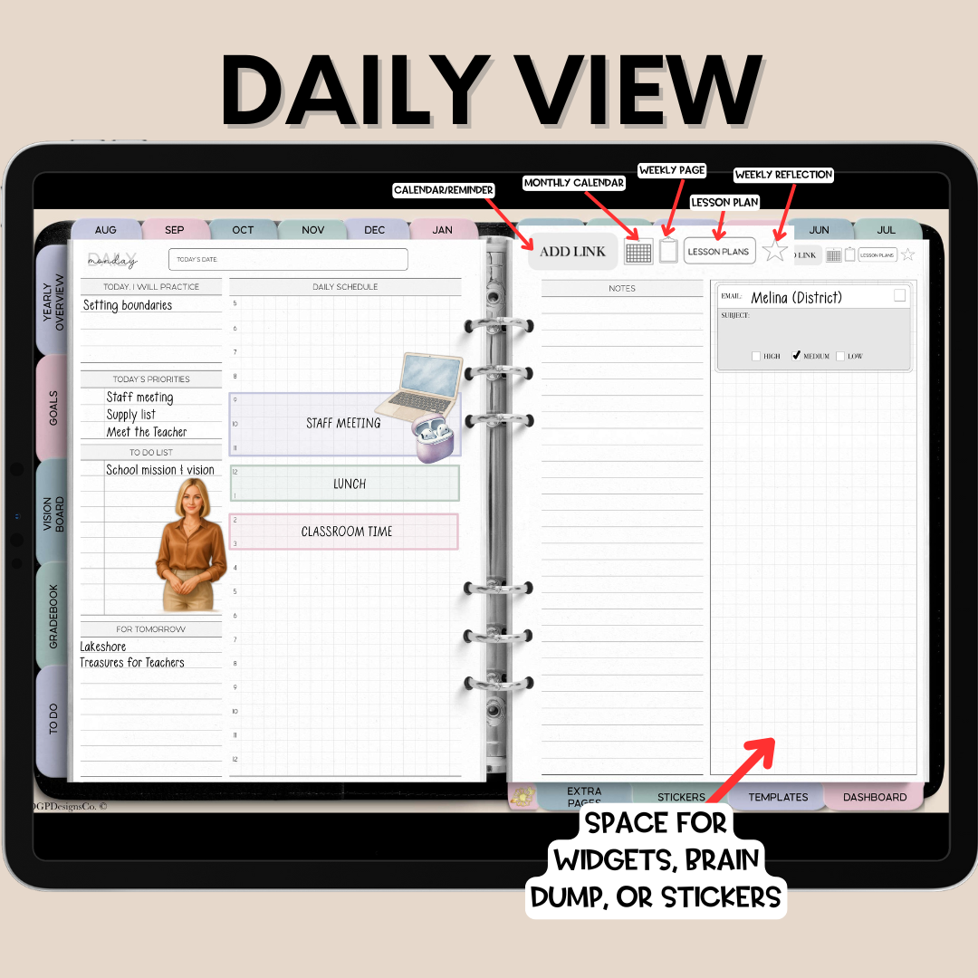 The Intentional Teacher Digital Planner-Landscape Orientation