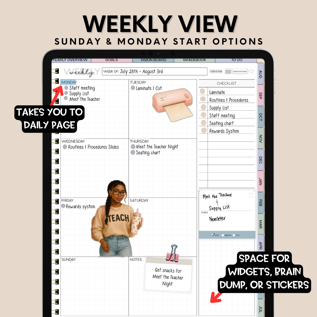 The Intentional Teacher Digital Planner-Portrait Orientation