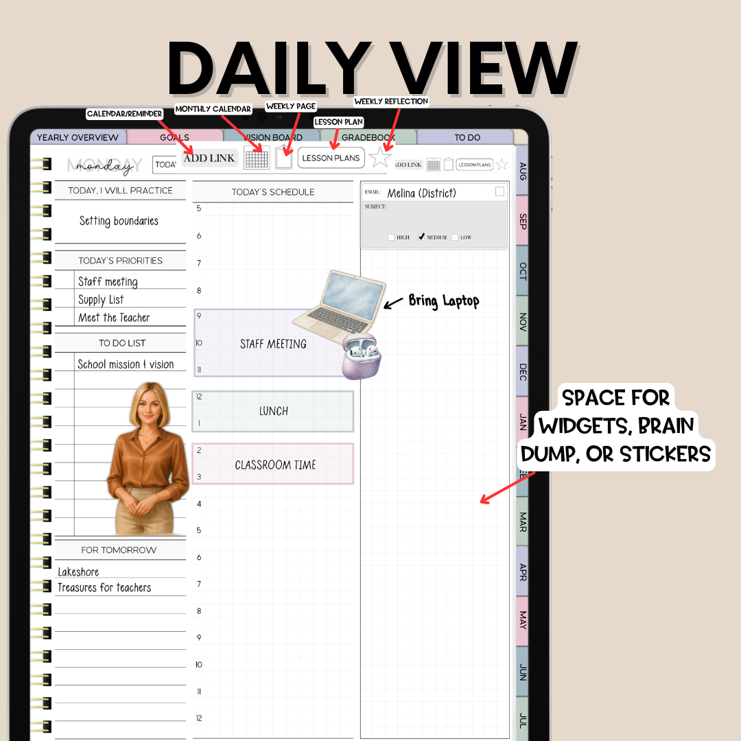 The Intentional Teacher Digital Planner-Portrait Orientation