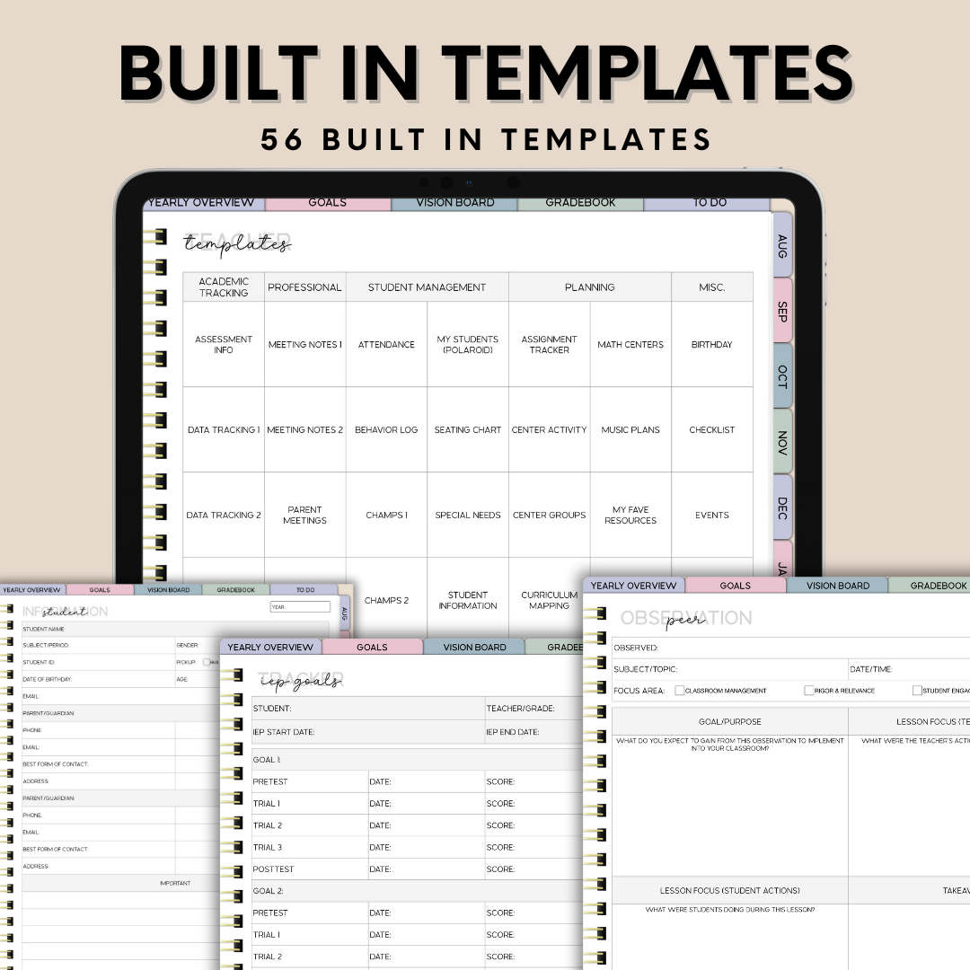 The Intentional Teacher Digital Planner-Portrait Orientation