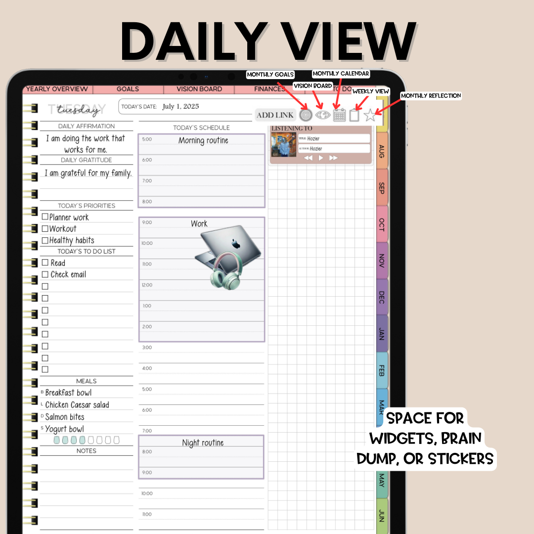2025-2026 Midyear Overcomer Portrait Planner - Classic & Box Layout included