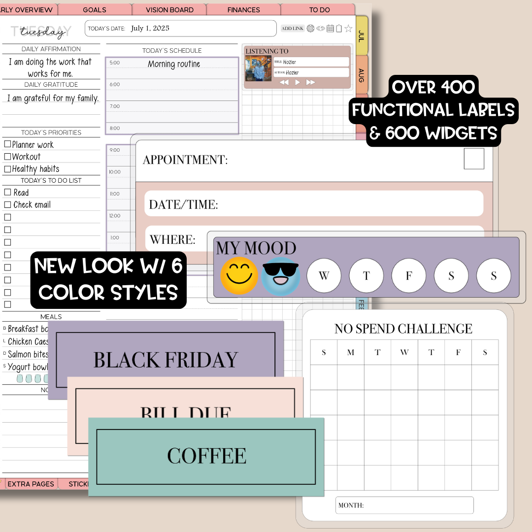 2025-2026 Midyear Overcomer Portrait Planner - Classic & Box Layout included