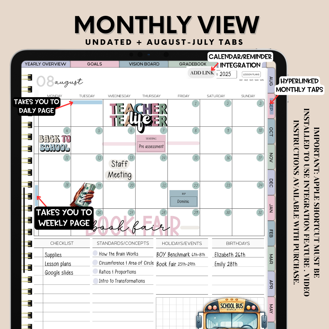 The Intentional Teacher Digital Planner-Portrait Orientation