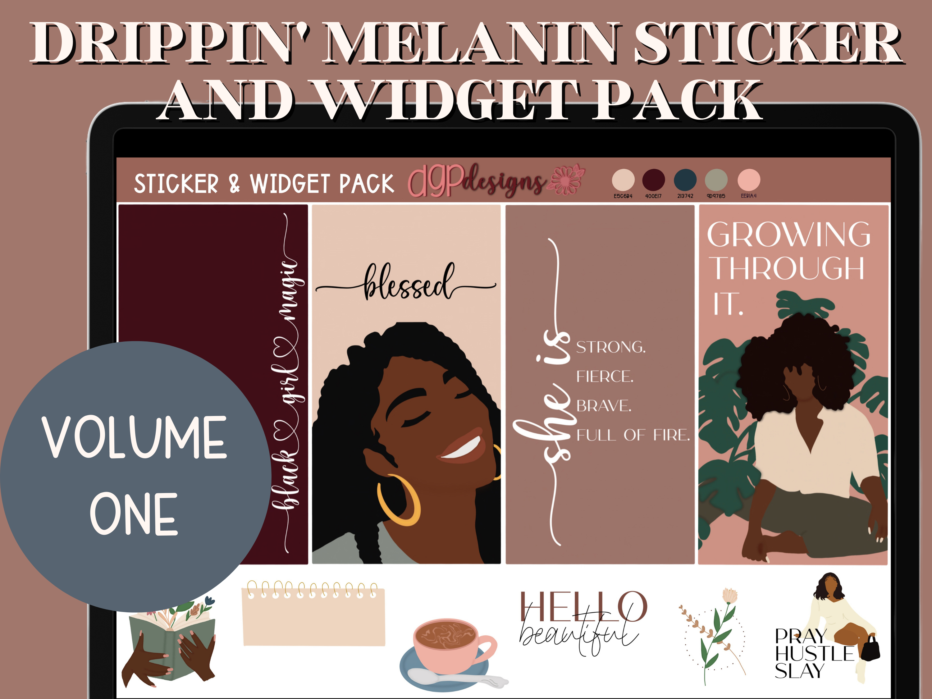 Drippin' Melanin Black Girl Digital Stickers Vol. 1 – DGPDesignsCo.