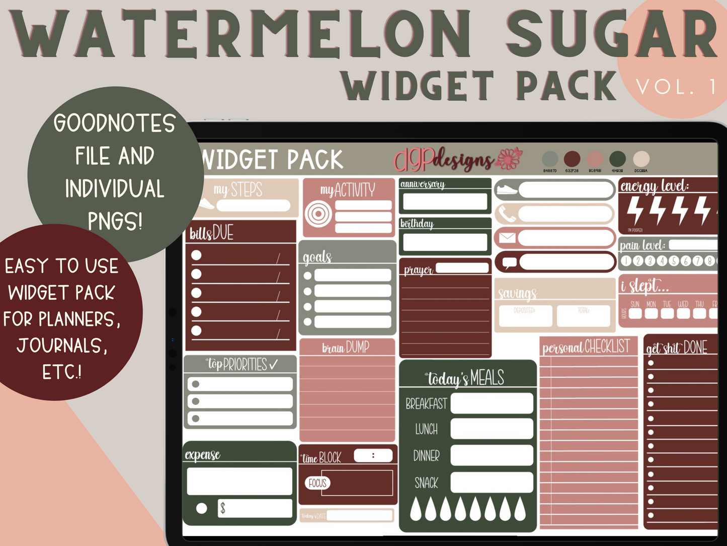 widget stickers, widget digital stickers