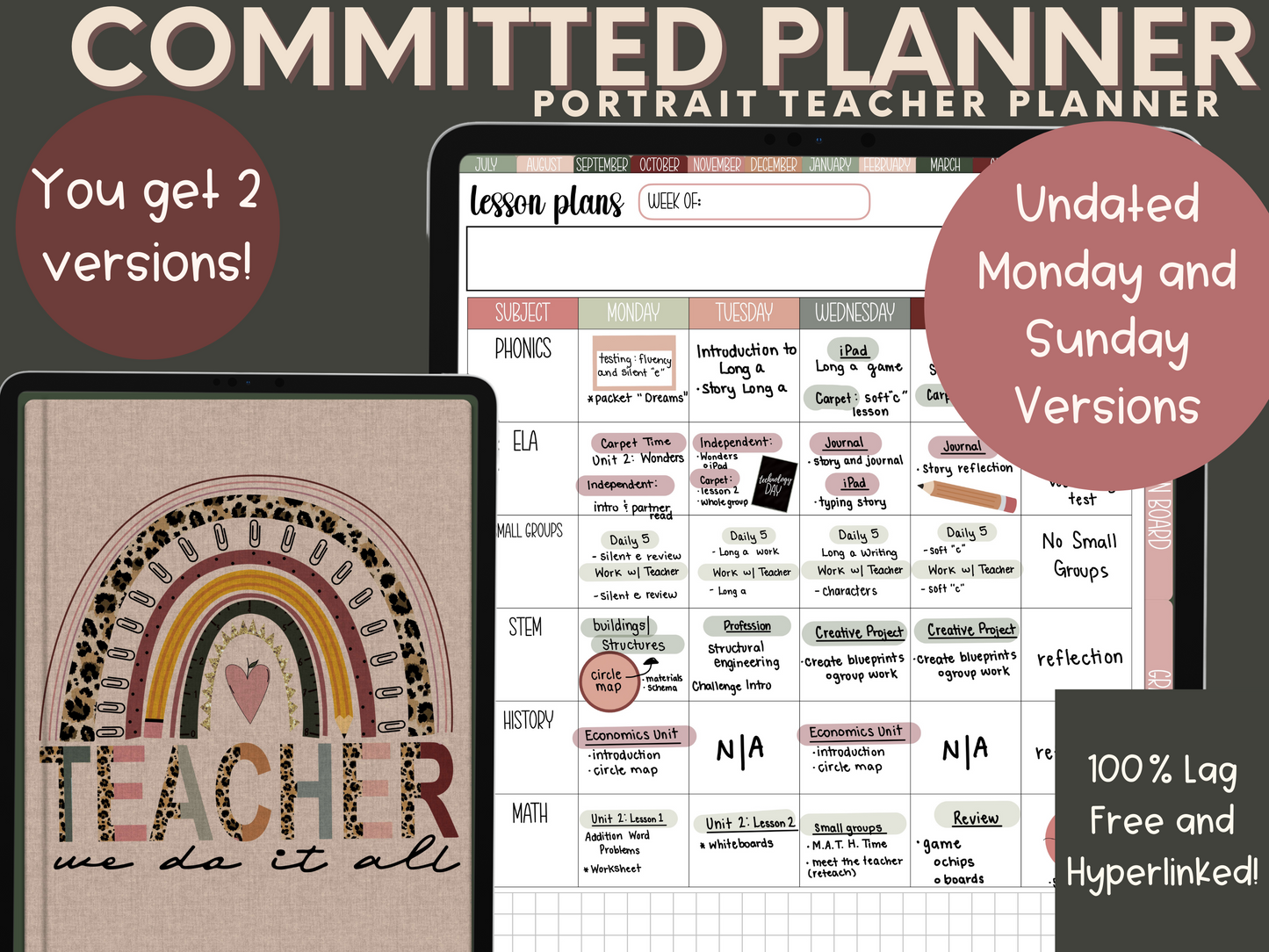 Teacher planner, digital teacher planner, lesson plan template, planner for teacher, teacher digital planner, academic planner