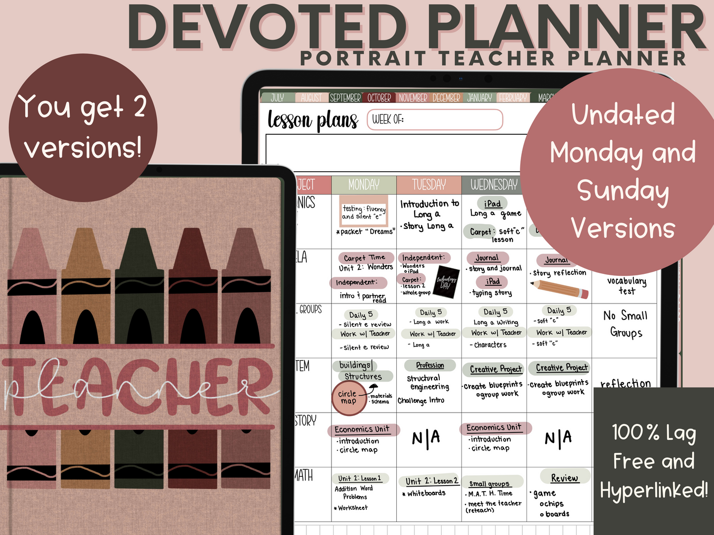 Teacher planner, digital teacher planner, lesson plan template, planner for teacher, teacher digital planner, academic planner