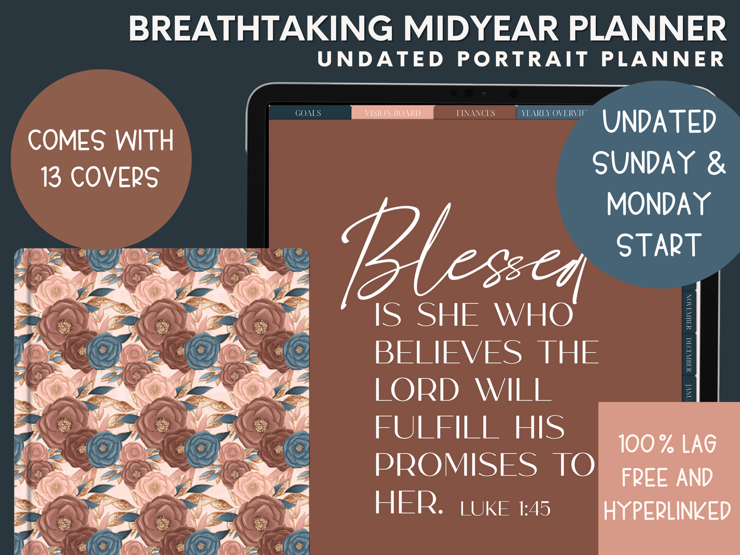 midyear digital planner, dated midyear digital planner, midyear diary, midyear journal, goodnotes planner, midyear ipad planner