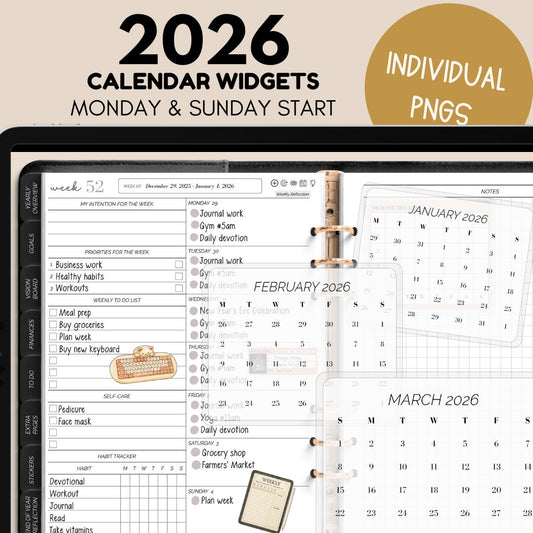Transparent Dated Calendar Widgets