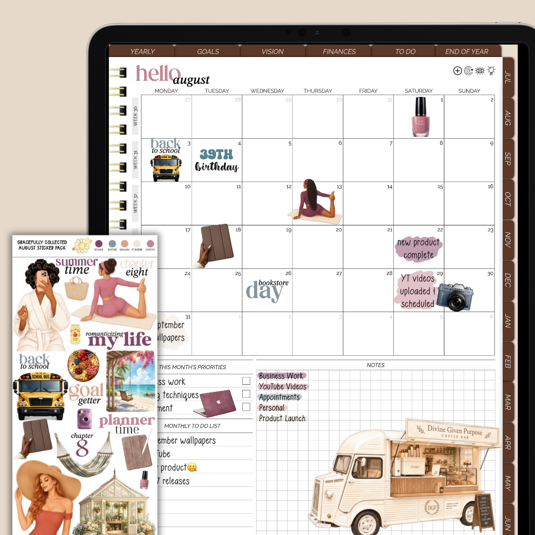 GRACEFULLY COLLECTED - August Stickers