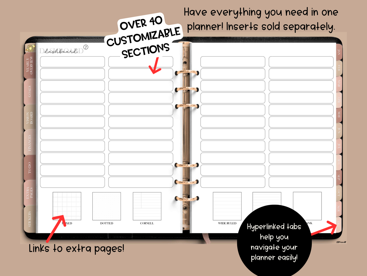 2024 "The Overcomer" Landscape Digital Planner - She is Strong, Fierce, Brave, Unstoppable