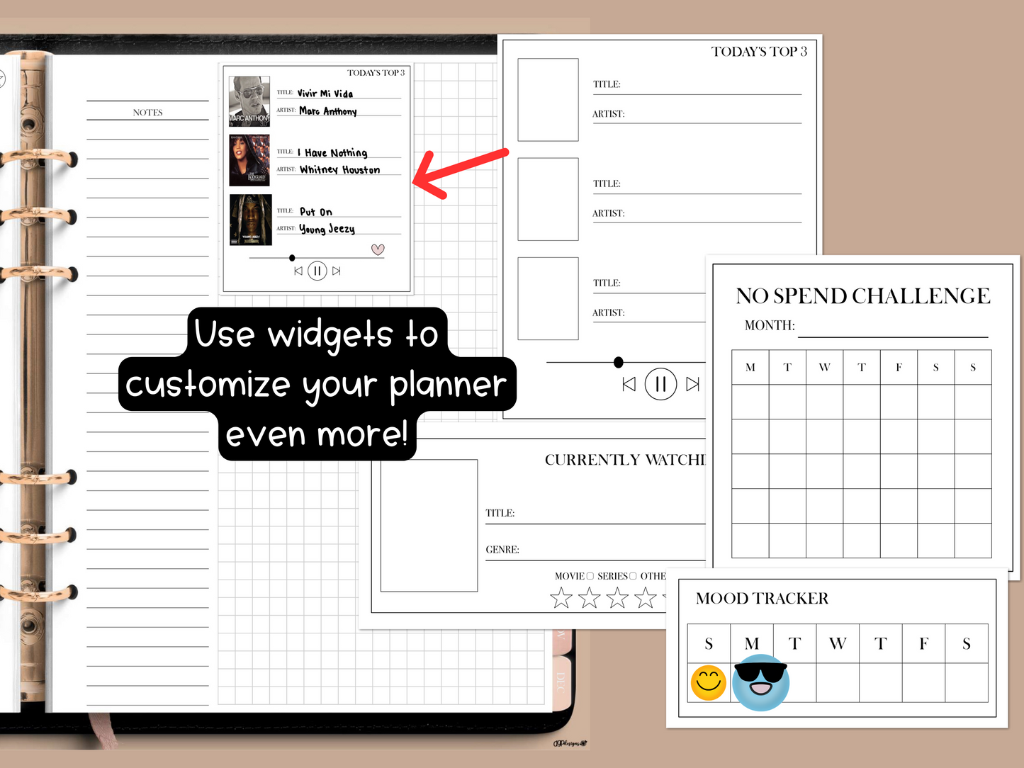 2024 "The Overcomer" Landscape Digital Planner - She is Strong, Fierce, Brave, Unstoppable