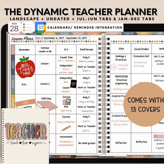 The Dynamic Digital Teacher Planner - Landscape Orientation