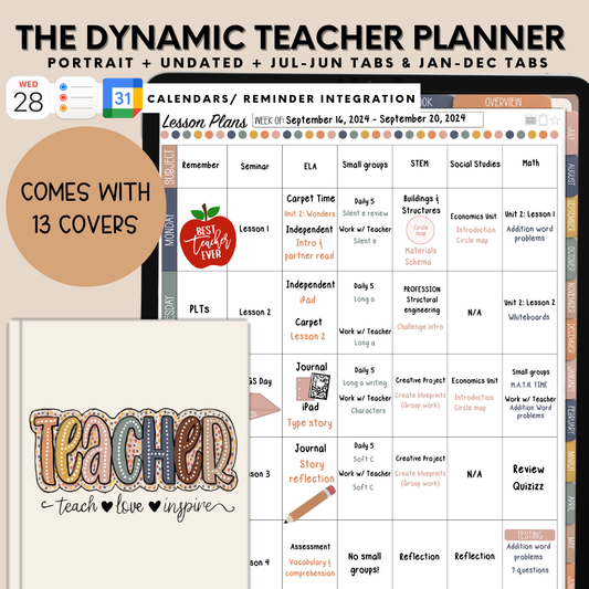 digital teacher planner, planner teacher, digital teacher, teacher digital planner, Erin condren planner