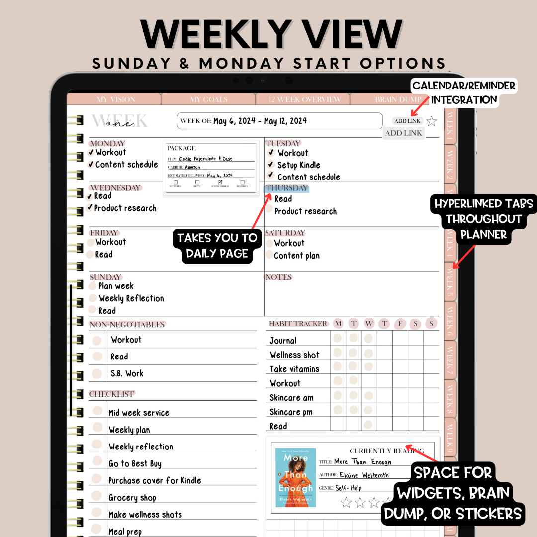 12 Week Year Digital Planner