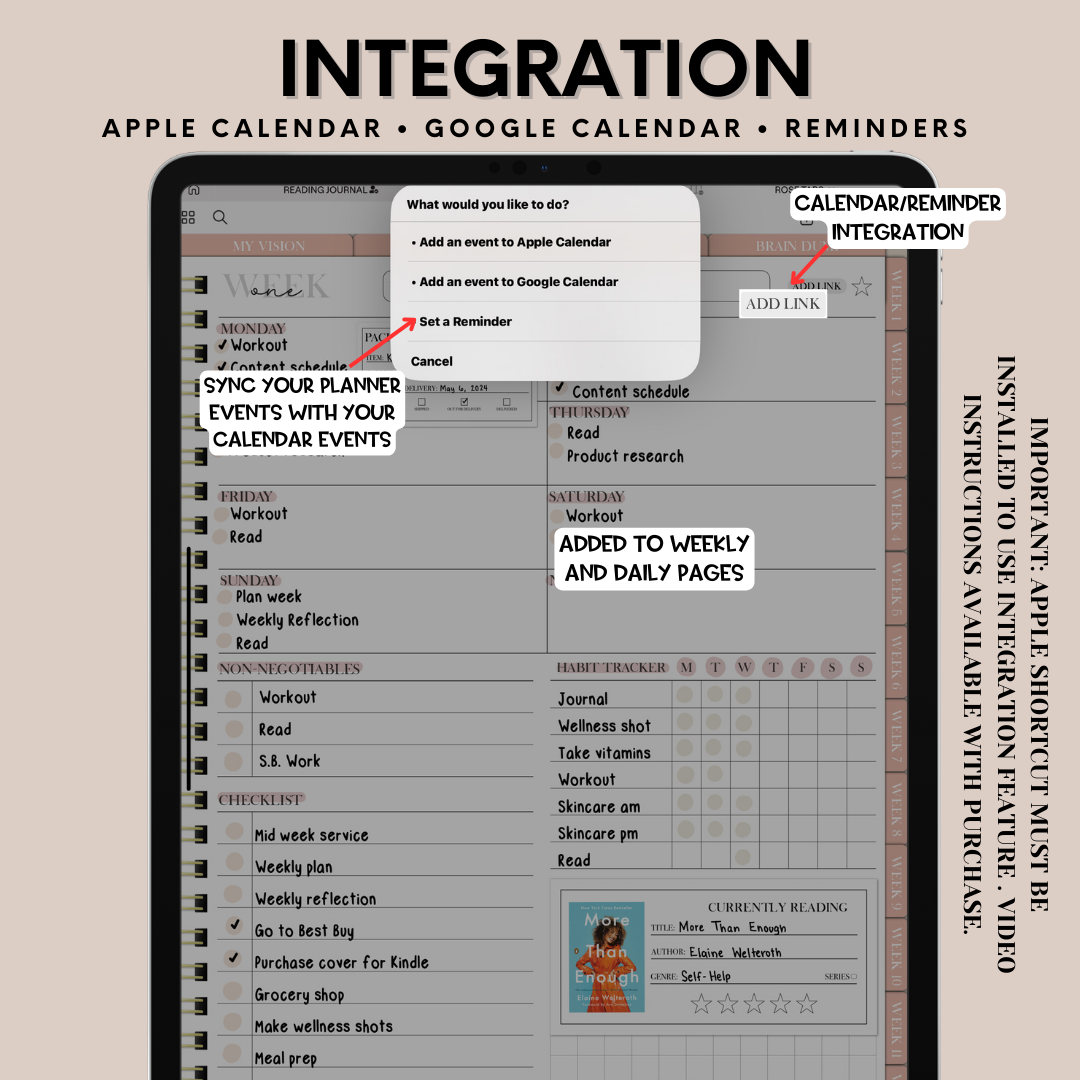 12 Week Year Digital Planner