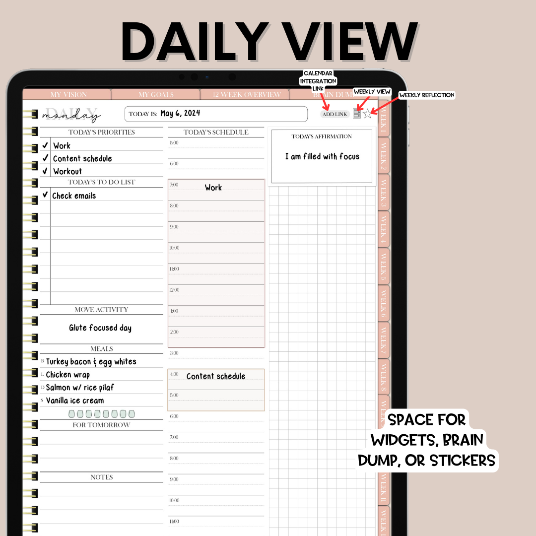 12 Week Year Digital Planner