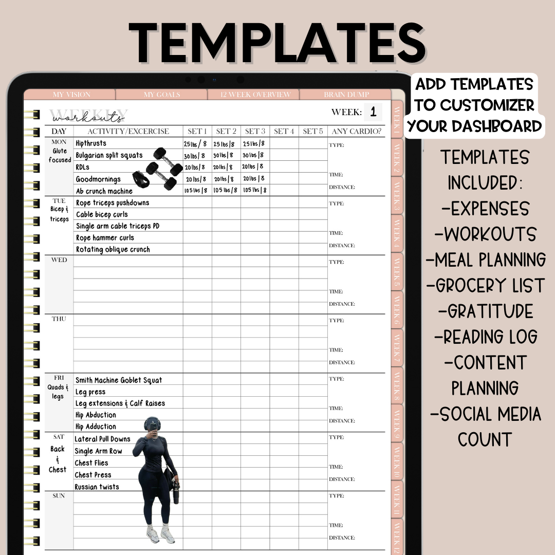 12 Week Year Digital Planner