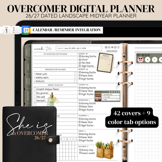 26/27 Midyear Overcomer Landscape Digital Planner - Box & Classic Layout Included