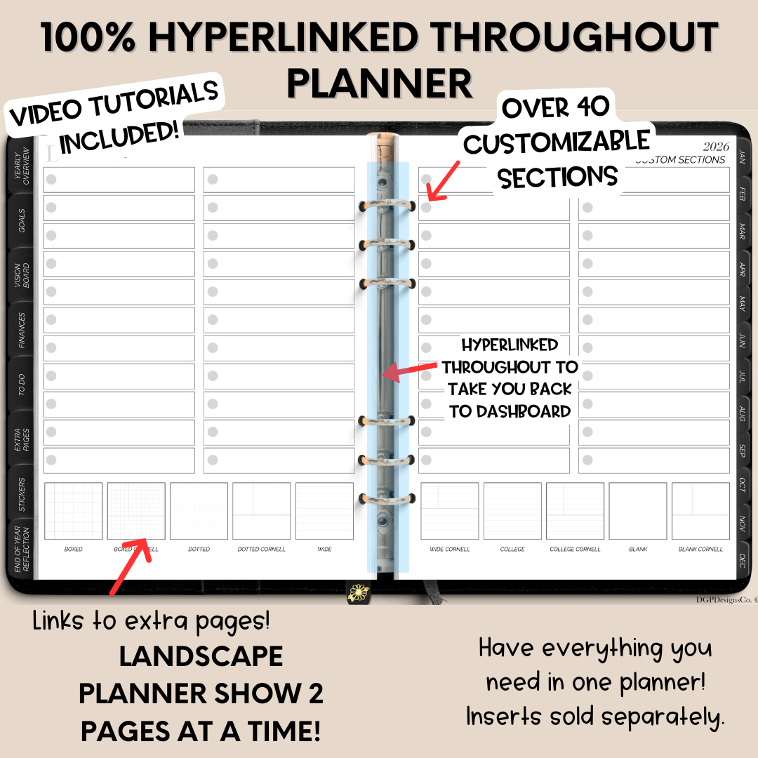 2026 Overcomer Landscape Digital Planner - Box & Classic Layout Included