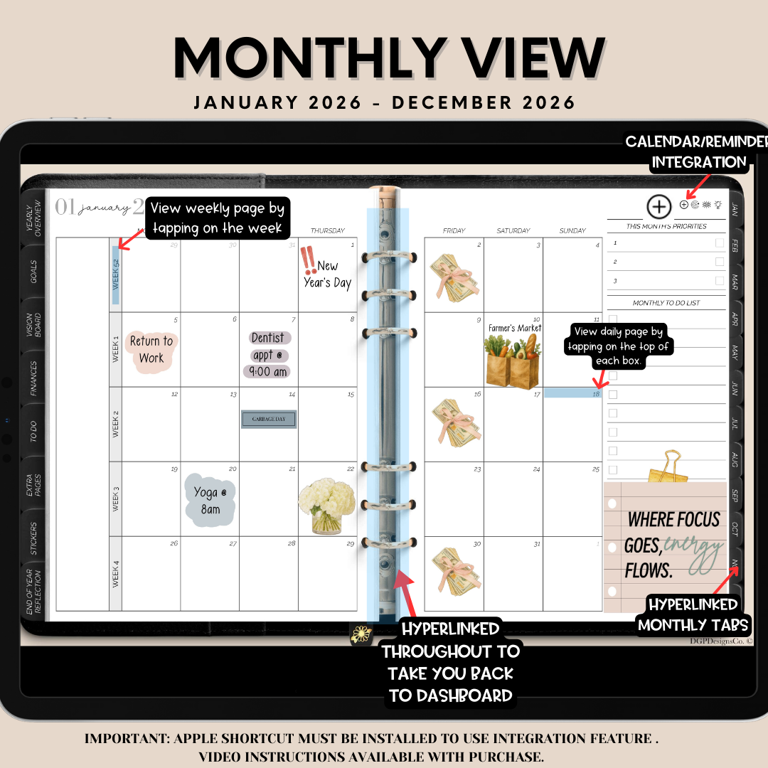 2026 Overcomer Landscape Digital Planner - Box & Classic Layout Included