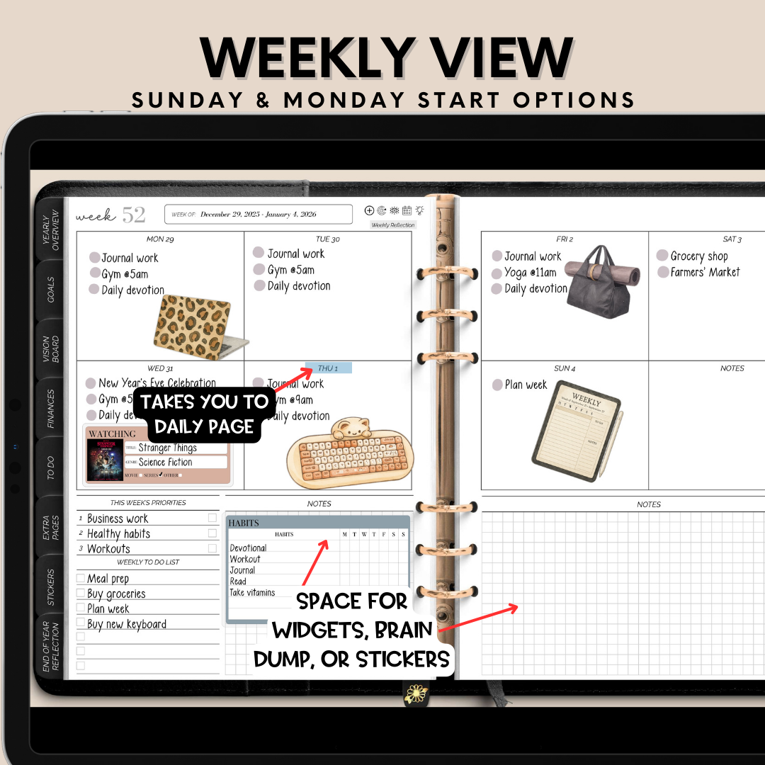 2026 Overcomer Landscape Digital Planner - Box & Classic Layout Included