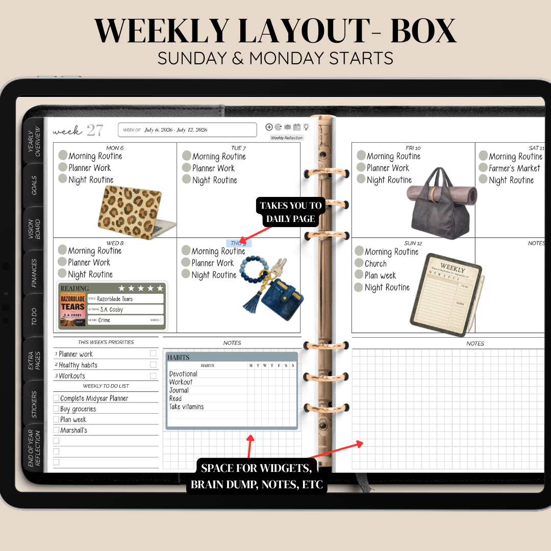26/27 Midyear Overcomer Landscape Digital Planner - Box & Classic Layout Included