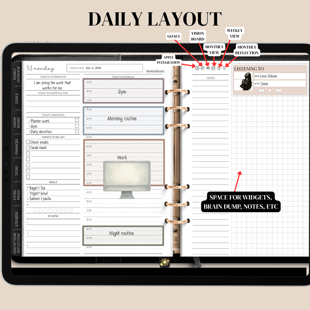 26/27 Midyear Overcomer Landscape Digital Planner - Box & Classic Layout Included