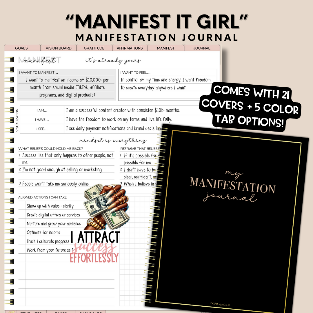 manifestation journal, law of attraction, digital journal