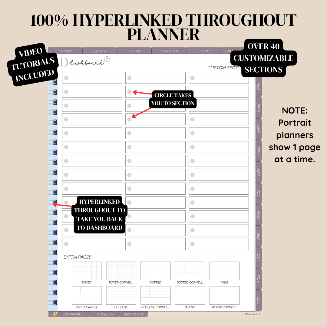 26/27 Midyear Overcomer Portrait Digital Planner - Box and Classic Layout Included