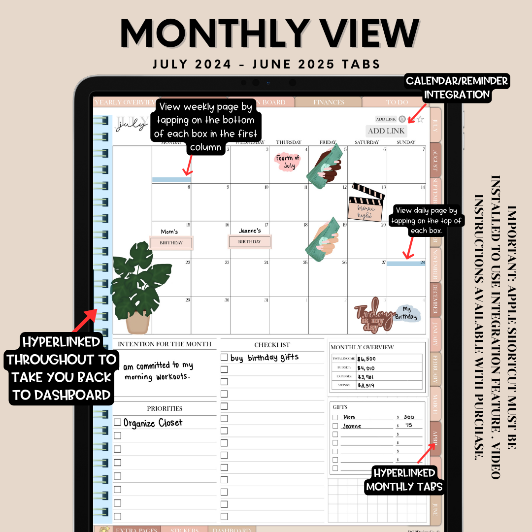 2024-2025 Midyear "The Overcomer" Digital Planner - Portrait