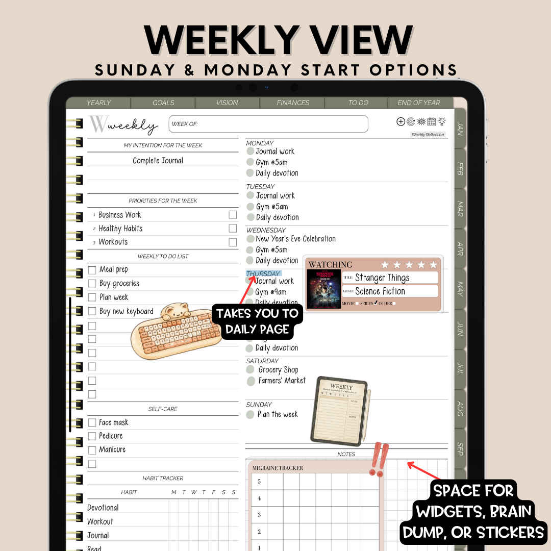 UNDATED - Portrait Overcomer Digital Planner
