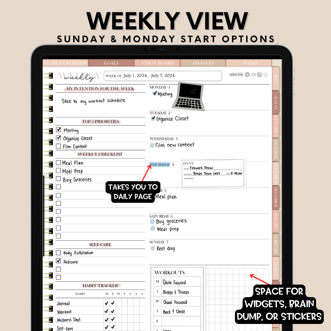 2024-2025 Midyear "The Overcomer" Digital Planner - Portrait