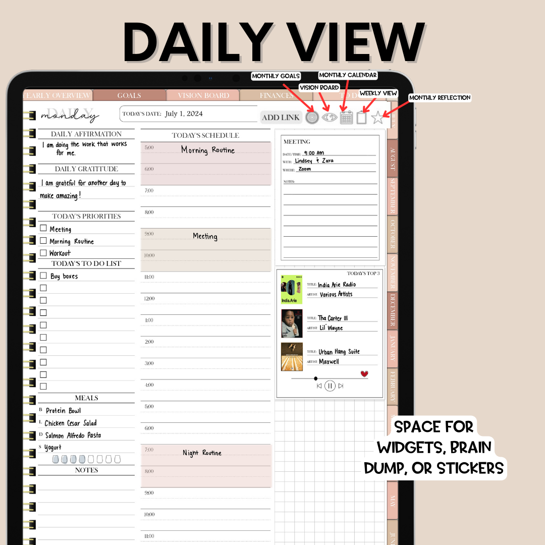 2024-2025 Midyear "The Overcomer" Digital Planner - Portrait