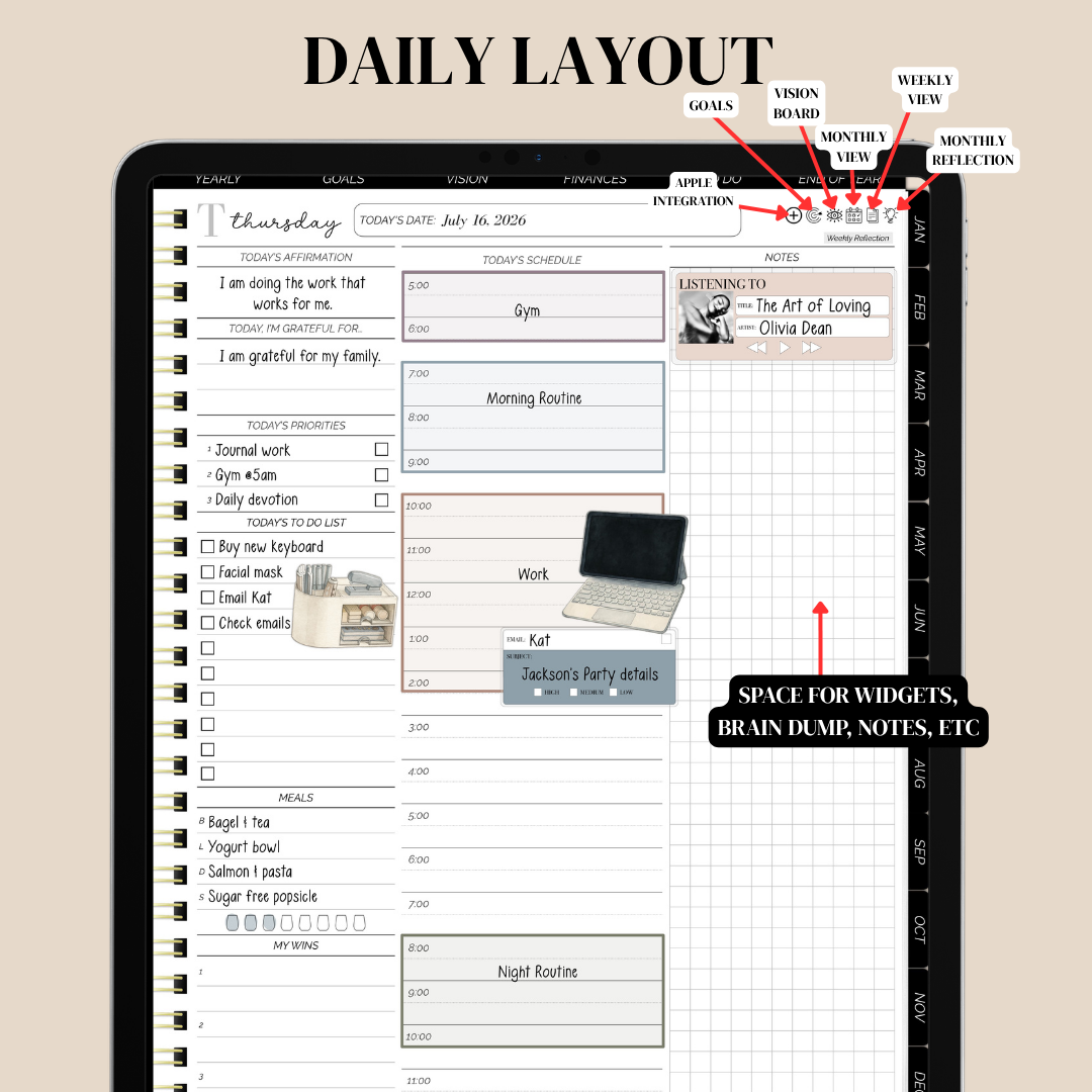 26/27 Midyear Overcomer Portrait Digital Planner - Box and Classic Layout Included