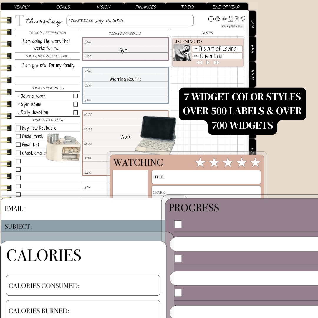 26/27 Midyear Overcomer Portrait Digital Planner - Box and Classic Layout Included