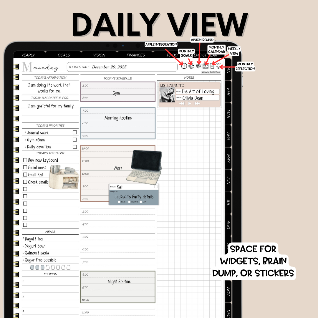 2026 Overcomer Portrait Digital Planner - Box and Classic Layout Included
