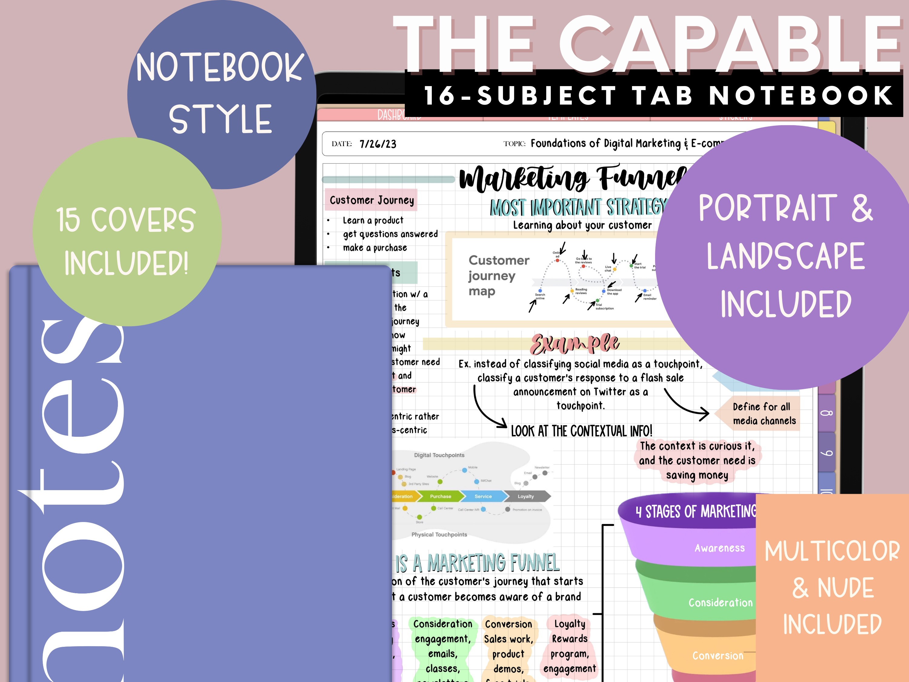 The Capable 16-Subject Digital Notebook – DGPDesignsCo.