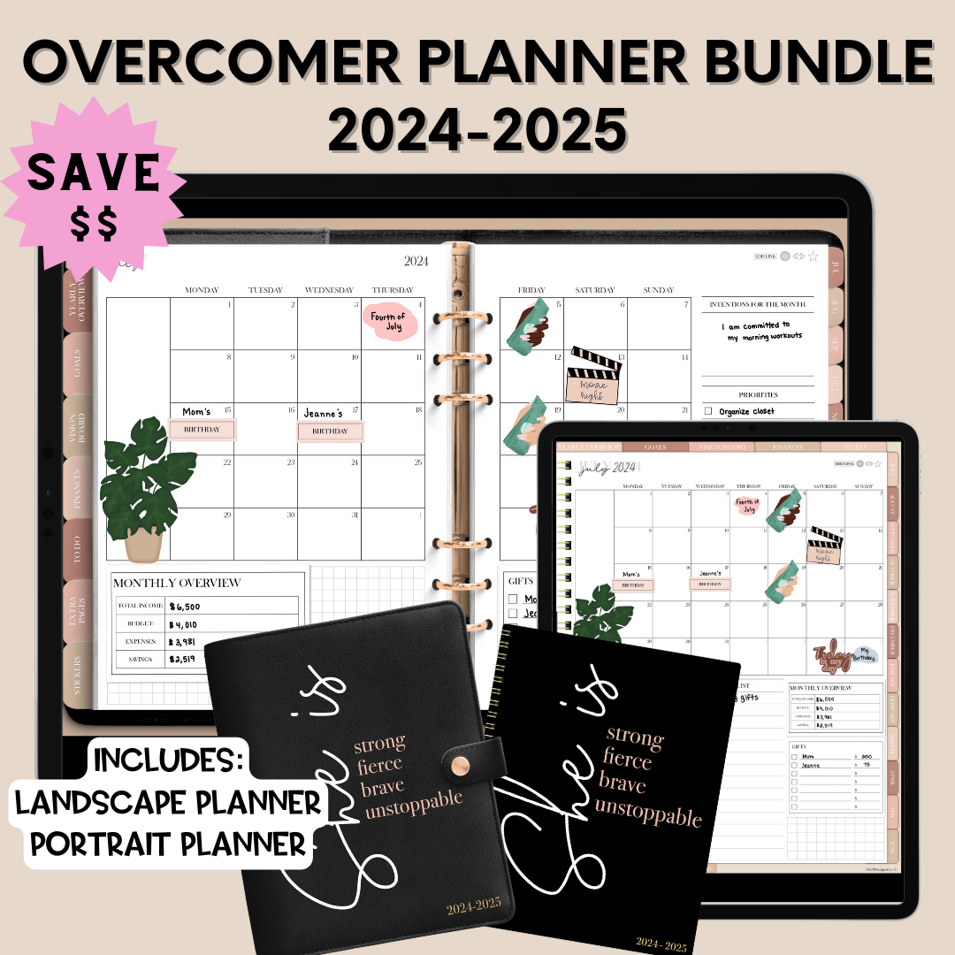 2024-2025 Midyear "The Overcomer" Digital Planner - Landscape & Portrait