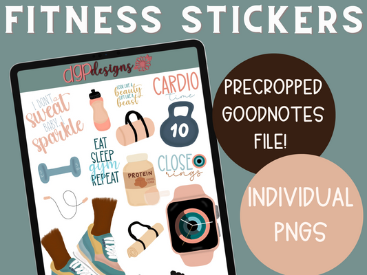 workout stickers, fitness digital stickers, exercise stickers