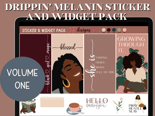 black girl digital stickers, melanin stickers, black girl stickers, black girl clipart, melanin clipart, black girl magic stickers