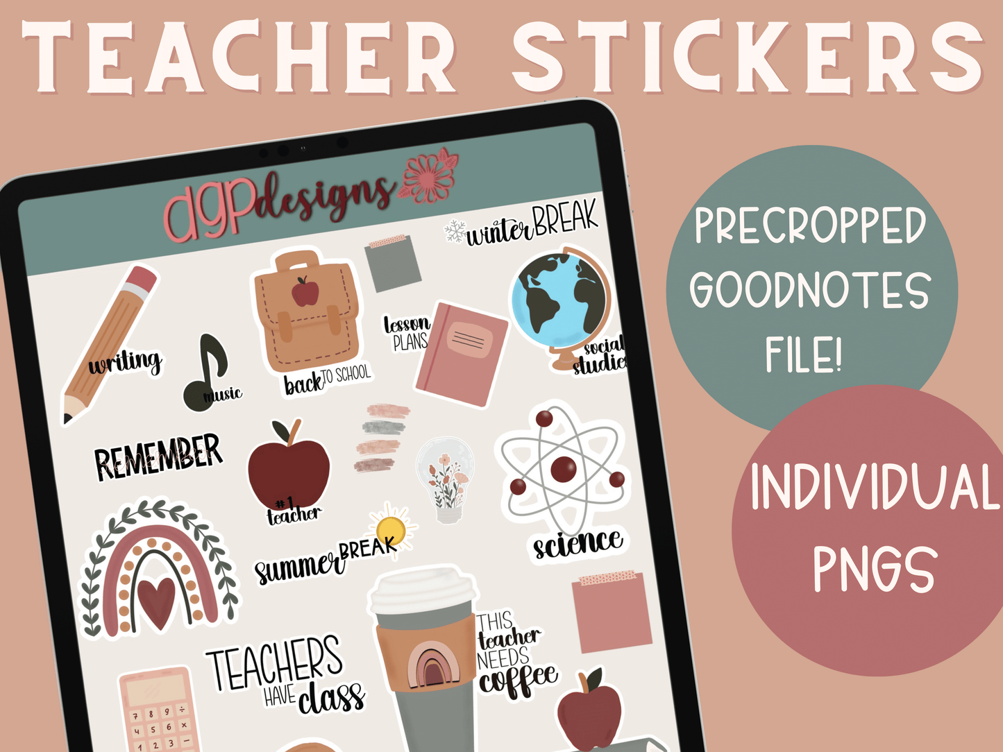 digital teacher stickers, teacher stickers, academic stickers, stickers for teachers