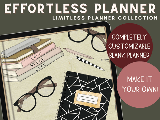 customizable digital planner, blank digital planner, build your own planner, build your own digital planner